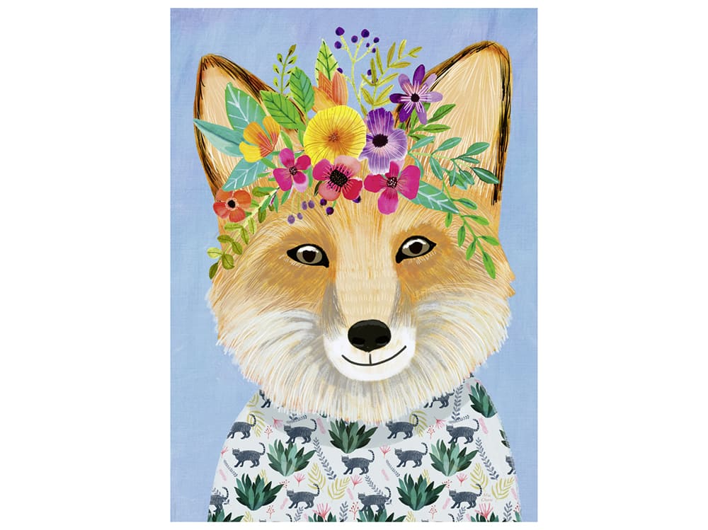FLORAL FRIENDS, FRIENDLY FOX - Click Image to Close