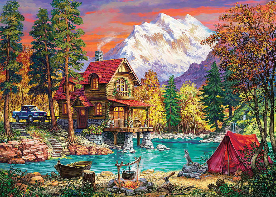 SUNSETS 4, FOREST HOUSE 1000pc - Click Image to Close