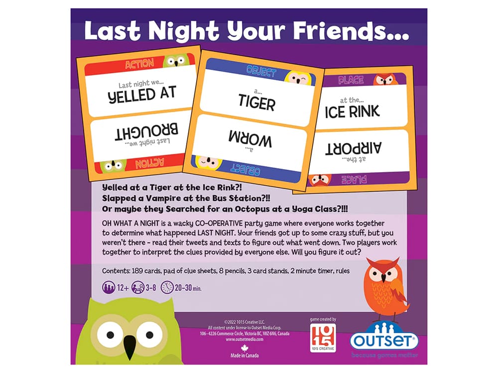 OH WHAT A NIGHT Party Game - Click Image to Close