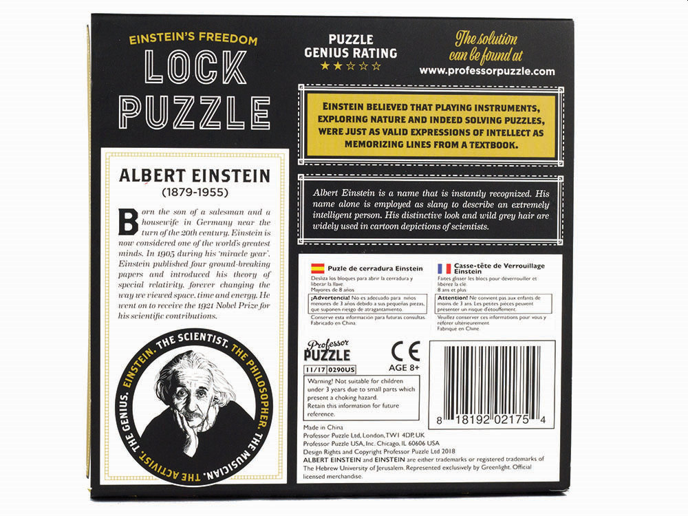 EINSTEIN'S LOCK PUZZLE - Click Image to Close