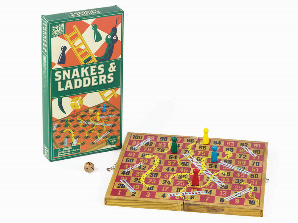 SNAKES & LADDERS (Wood GWShop) - Click Image to Close