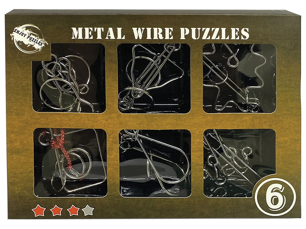 6 METAL WIRE PUZZLES (LEVEL 3)
