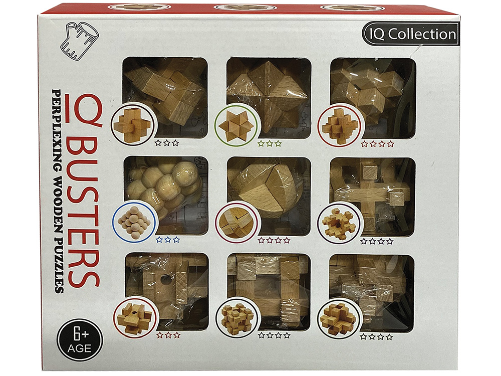 IQ BUSTERS SET OF 9 WOODEN PUZ