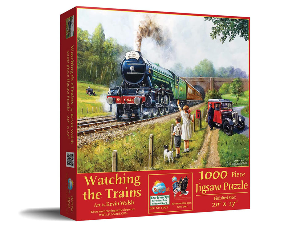 WATCHING THE TRAINS 1000pc - Click Image to Close