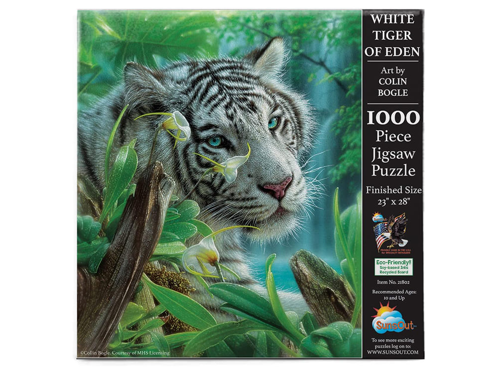 WHITE TIGER OF EDEN 1000pc - Click Image to Close