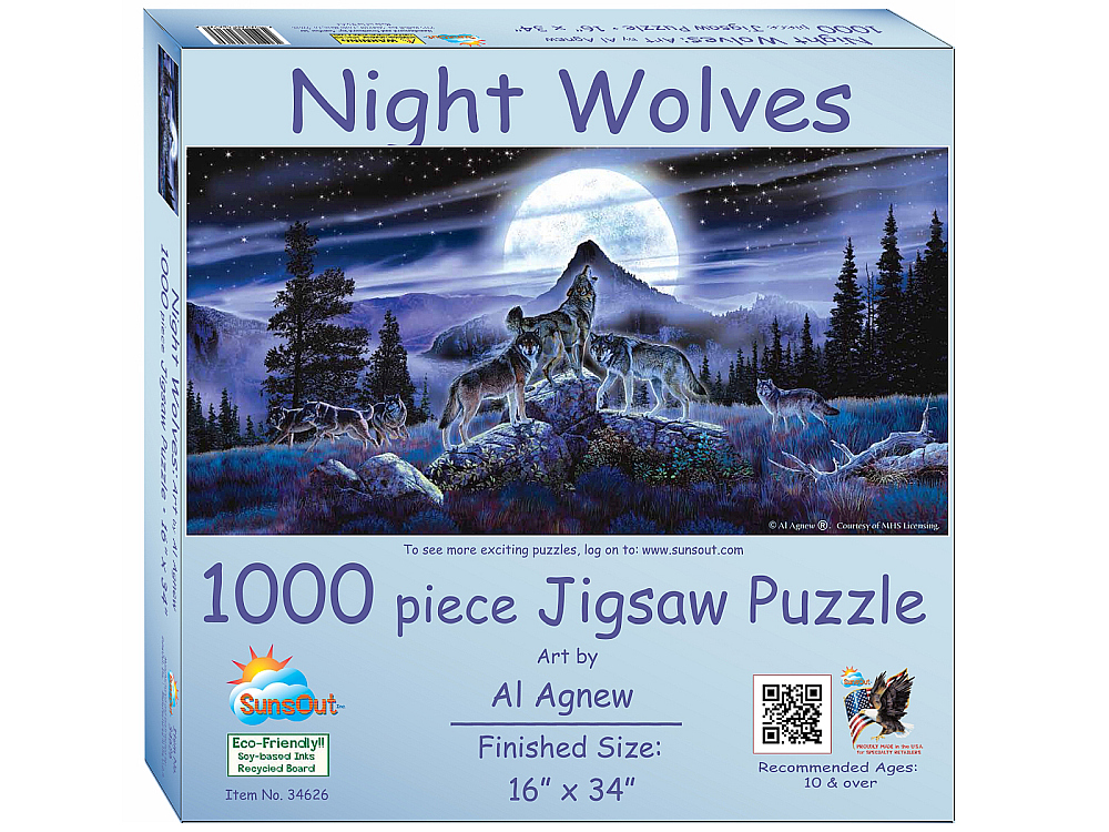 NIGHT WOLVES 1000pc - Click Image to Close