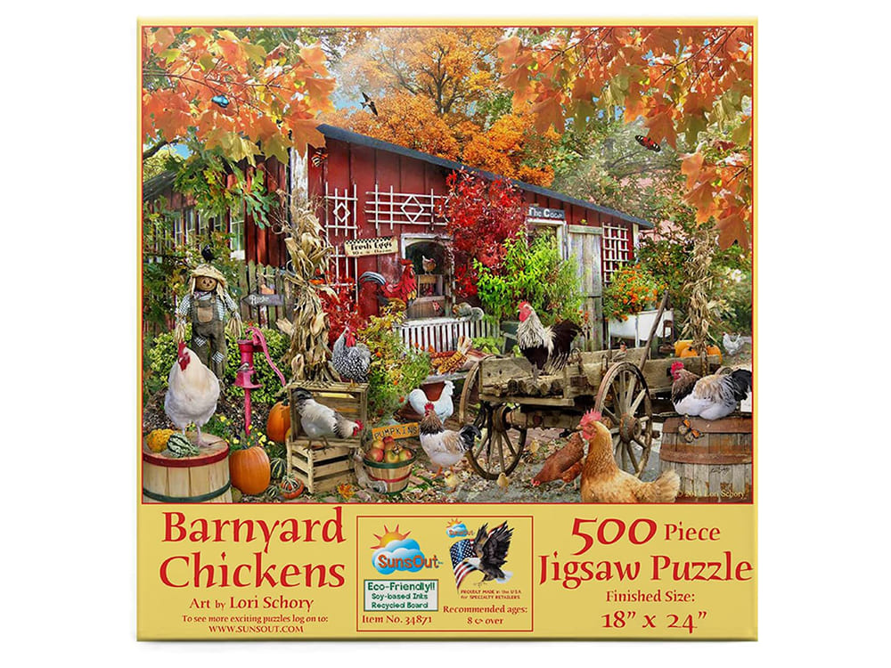 BARNYARD CHICKENS 500pc - Click Image to Close