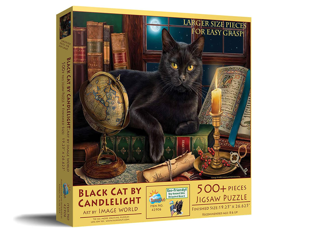 BLACK CAT BY CAND/L 500pcXL - Click Image to Close