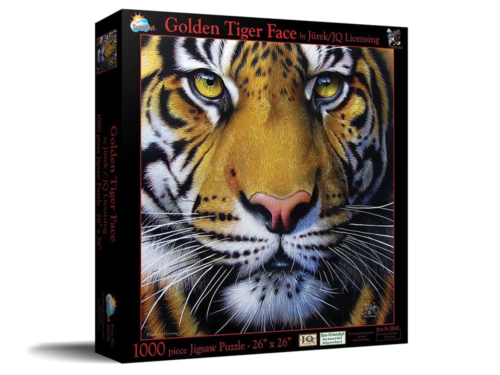 GOLDEN TIGER FACE 1000pc - Click Image to Close