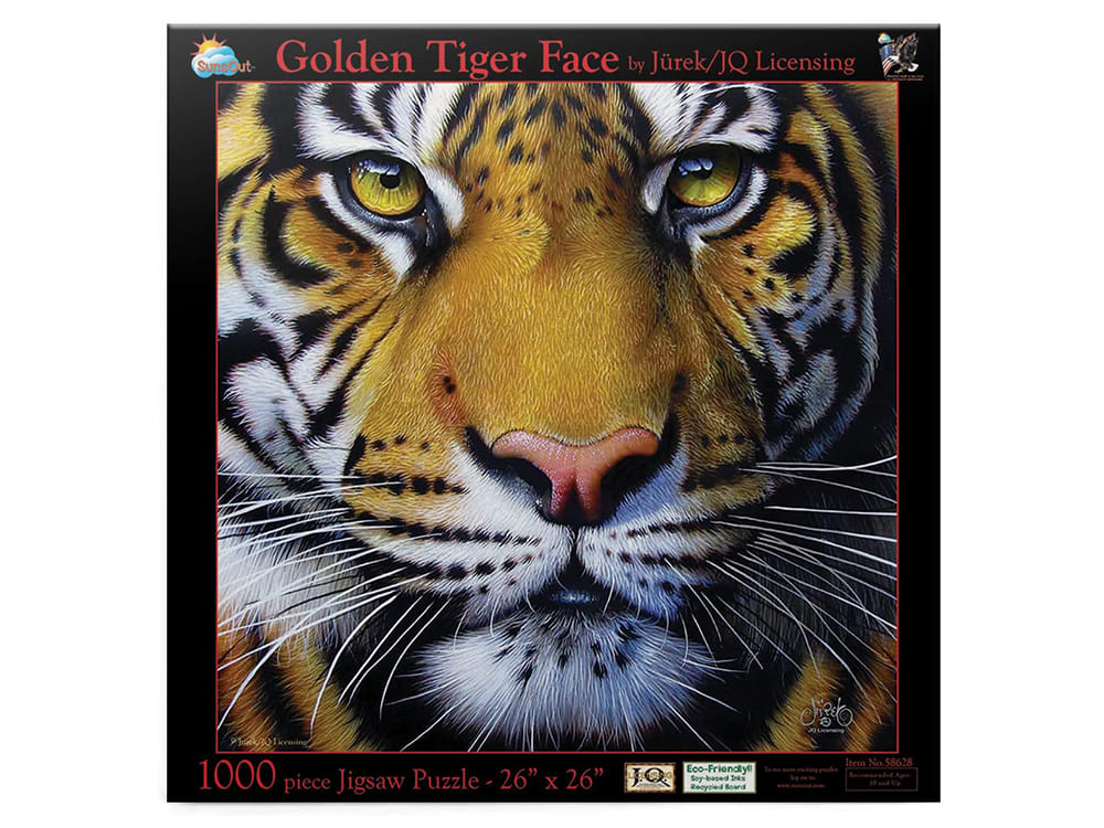 GOLDEN TIGER FACE 1000pc - Click Image to Close
