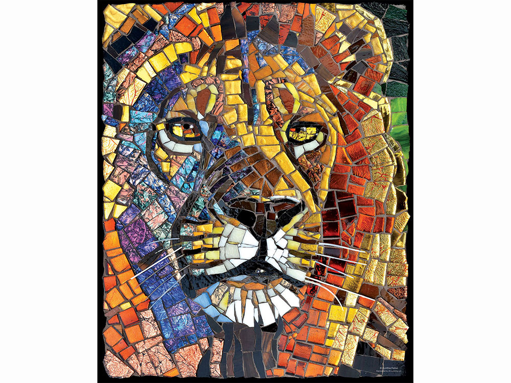 STAINED GLASS LION 1000pc