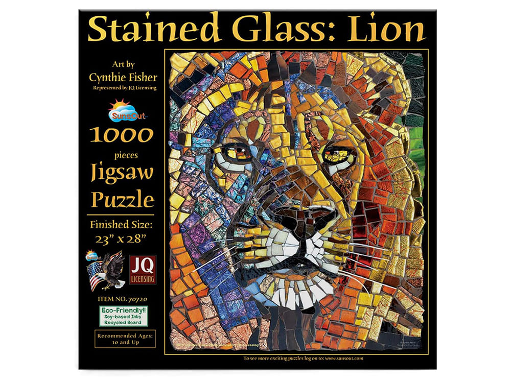 STAINED GLASS LION 1000pc - Click Image to Close