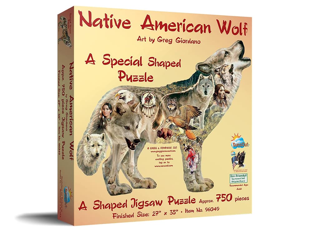NATIVE AMERICAN WOLF *Shaped* - Click Image to Close