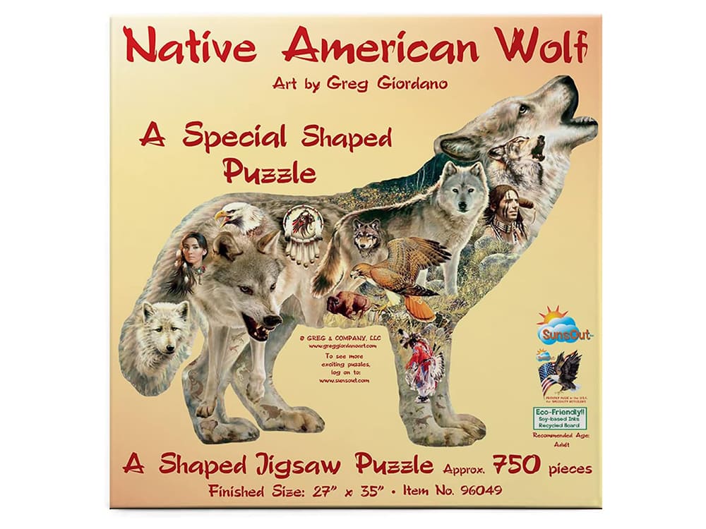 NATIVE AMERICAN WOLF *Shaped* - Click Image to Close