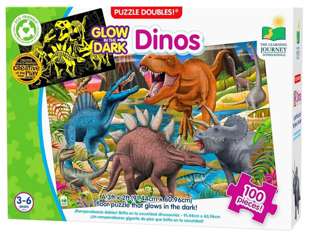 DINOS FLOOR PUZZLE GLOW 100pc