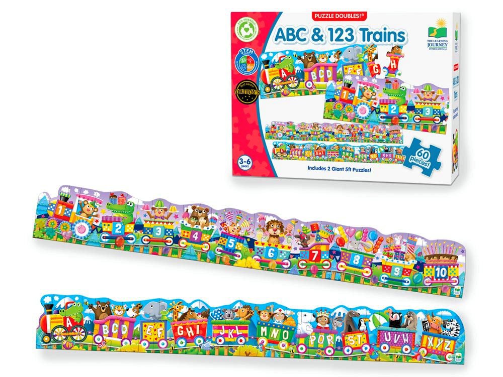 ABC & 123 TRAINS PUZZLE 60pc