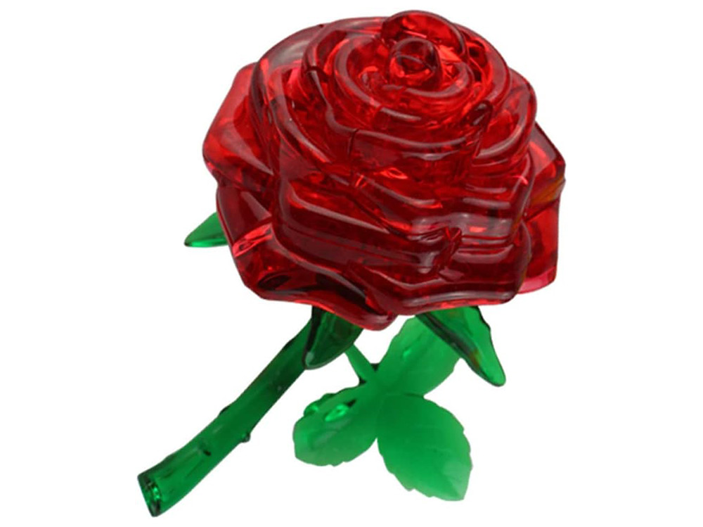 3D ROSE, RED, CRYSTAL PUZZLE - Click Image to Close