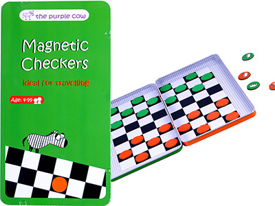 CHECKERS, Magnetic Travel Tin
