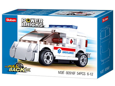 PULL BACK AMBULANCE 54pcs PULL BACK AMBULANCE 54pcs