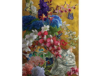 GILDED CATS AND FLOWERS 1000pc