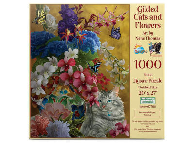 GILDED CATS AND FLOWERS 1000pc