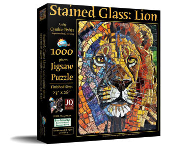 STAINED GLASS LION 1000pc