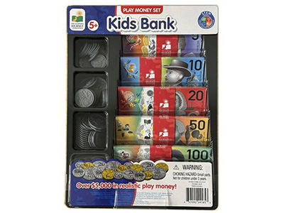 KIDS BANK PLAY MONEY SET