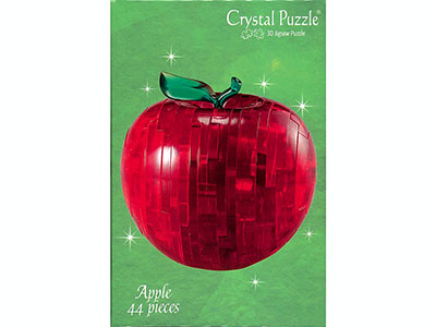 3D APPLE, RED, CRYSTAL PUZZLE