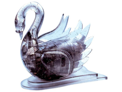 3D SWAN, BLACK, CRYSTAL PUZZLE