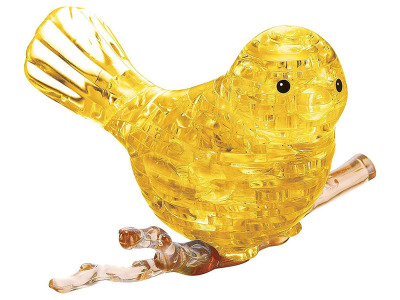 3D BIRD, YELLOW, CRYSTAL PUZZL