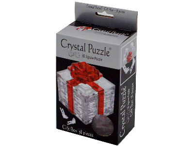 3D RED RIBBON GIFT, CRYSTAL PZ 3D RED RIBBON GIFT, CRYSTAL PZ