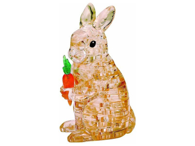 3D RABBIT, BROWN, CRYSTAL PUZZ