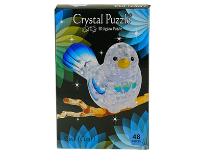 3D BIRD, CLEAR, CRYSTAL PUZZLE