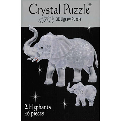 3D ELEPHANT PAIR CRYSTAL PUZZL