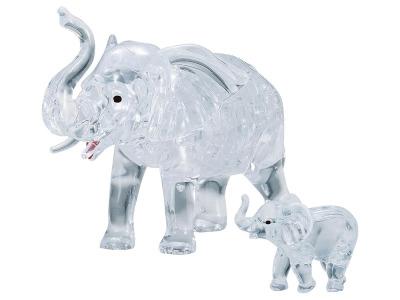 3D ELEPHANT PAIR CRYSTAL PUZZL