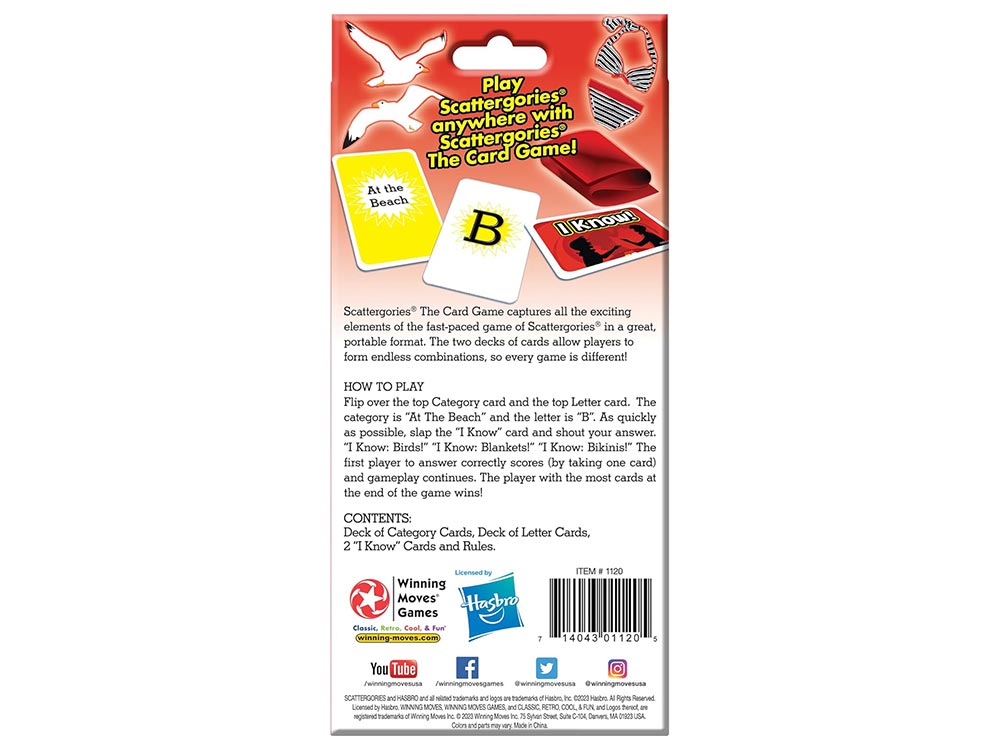 SCATTERGORIES CARD GAME